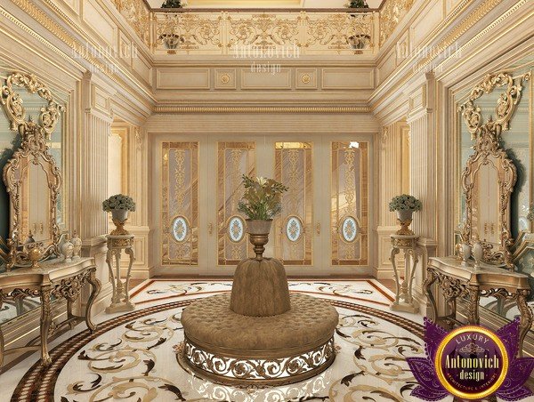 Interior hall design in Dubai showcasing exquisite artwork