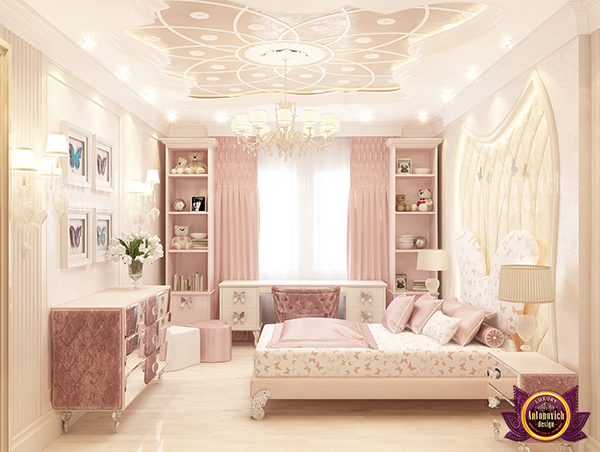 Luxurious royal bedroom with opulent chandelier
