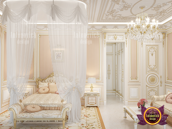 Royal-inspired bedroom with sophisticated color palette