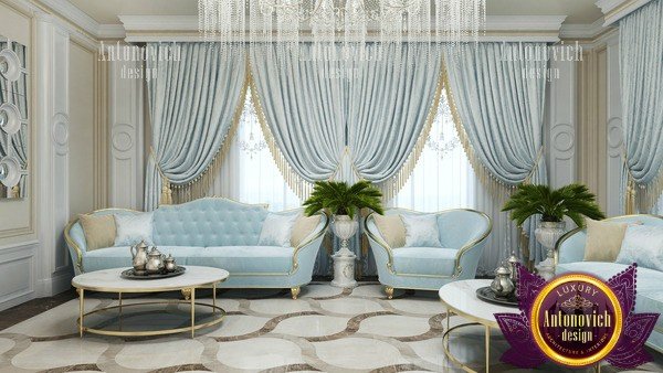 Stylish living room with Dubai-inspired artwork and decor