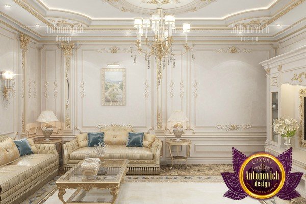 Elegant Riyadh living room with plush seating and warm lighting