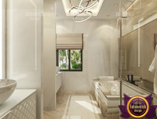 Elegant freestanding bathtub in a luxurious UAE bathroom