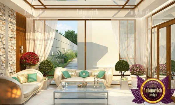 Elegant outdoor living space in a contemporary villa