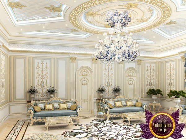 Exquisite lounge design with artistic touches in a Dubai villa
