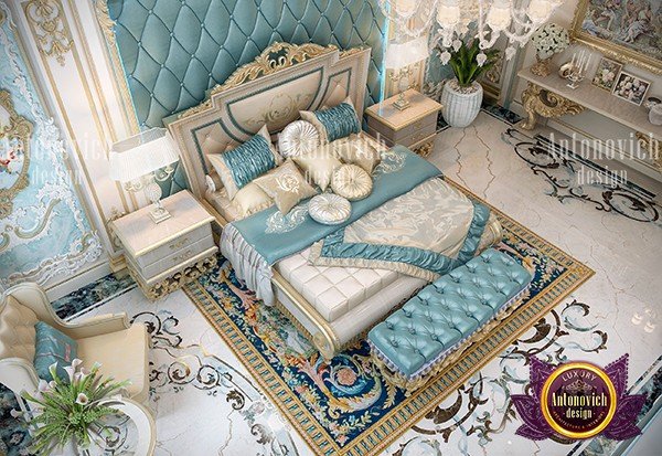Exquisite neoclassical bedroom with refined decor