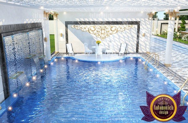 Luxurious infinity pool overlooking Dubai skyline