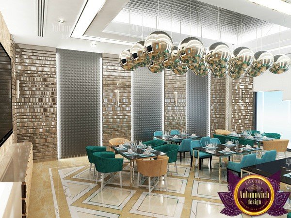 Stylish bar area in a high-end Dubai restaurant