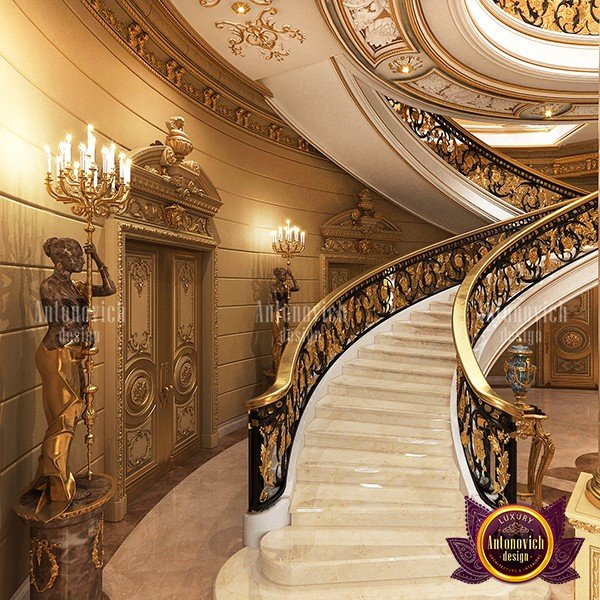 Grand entrance with marble flooring and chandelier