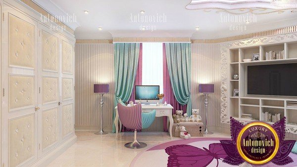 Playful pink and pastel children's bedroom design