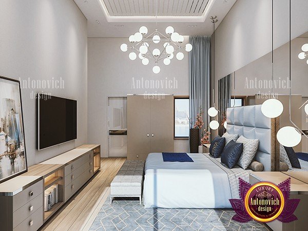Minimalist contemporary bedroom with sleek furniture