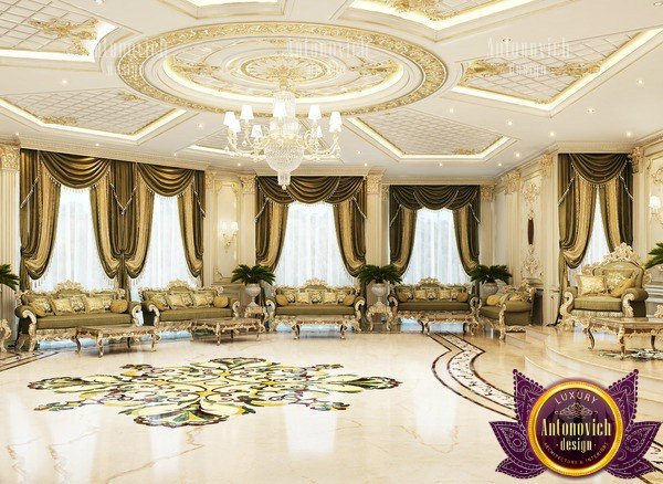 Opulent Nigerian palace hallway design