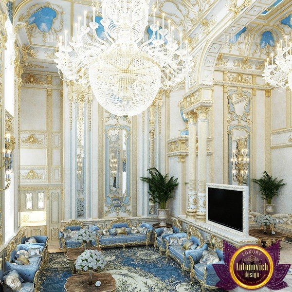 Majestic sitting room design with ornate wall decor