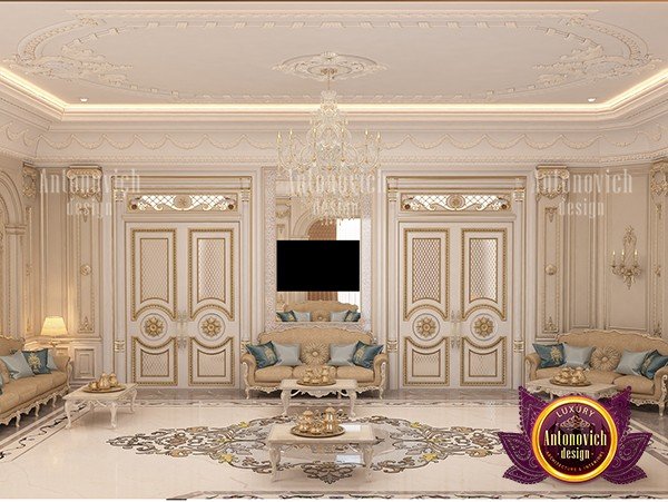 Modern Majlis interior with a fusion of traditional and contemporary elements