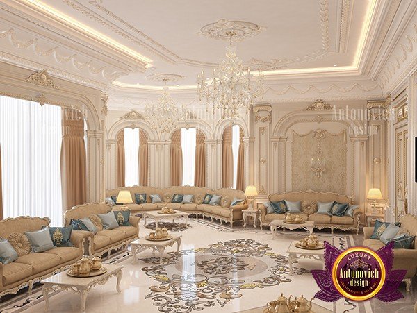 Majlis design with vibrant colors and rich textures