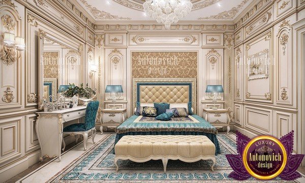 Luxurious classic bedroom with intricate details