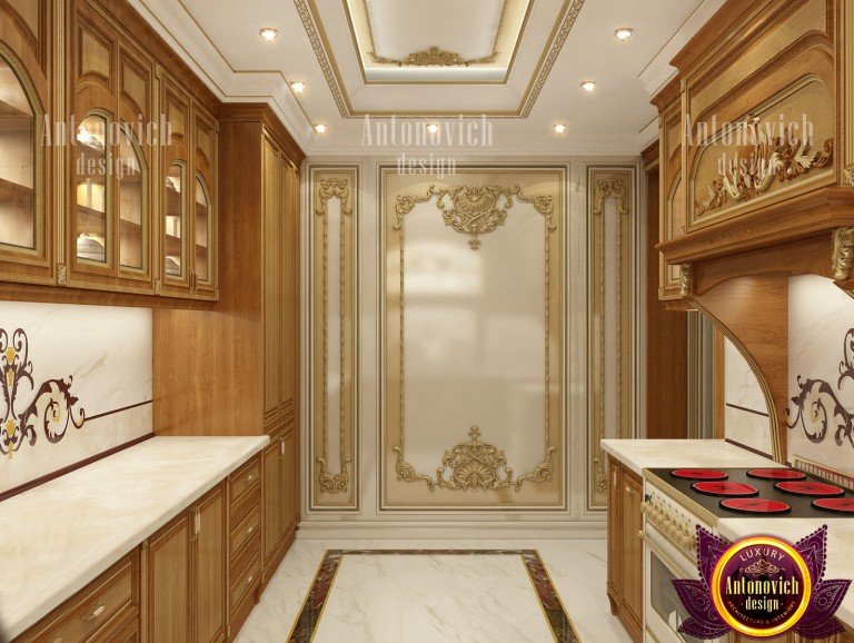 Small kitchen design with classic style lighting and decor