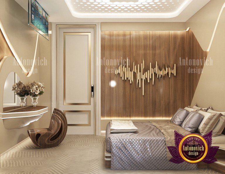 Exquisite bedroom interior showcasing lavish fabrics and stunning artwork