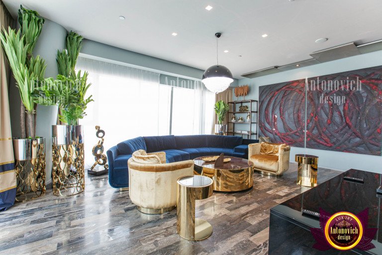 Sophisticated Fendi dining area with opulent chandelier