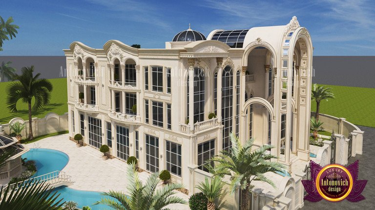 Exquisite outdoor entertainment area in a high-end Abu Dhabi villa