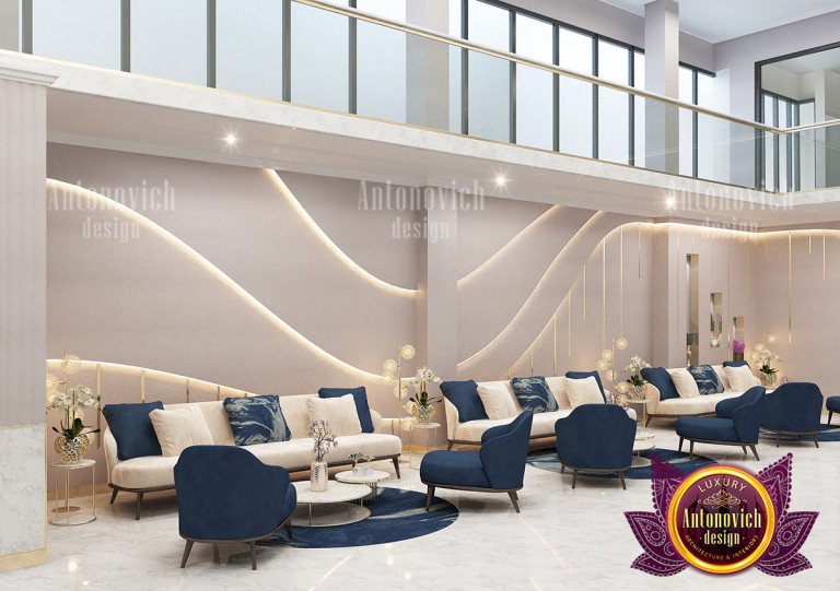Elegant contemporary lounge with minimalist furniture