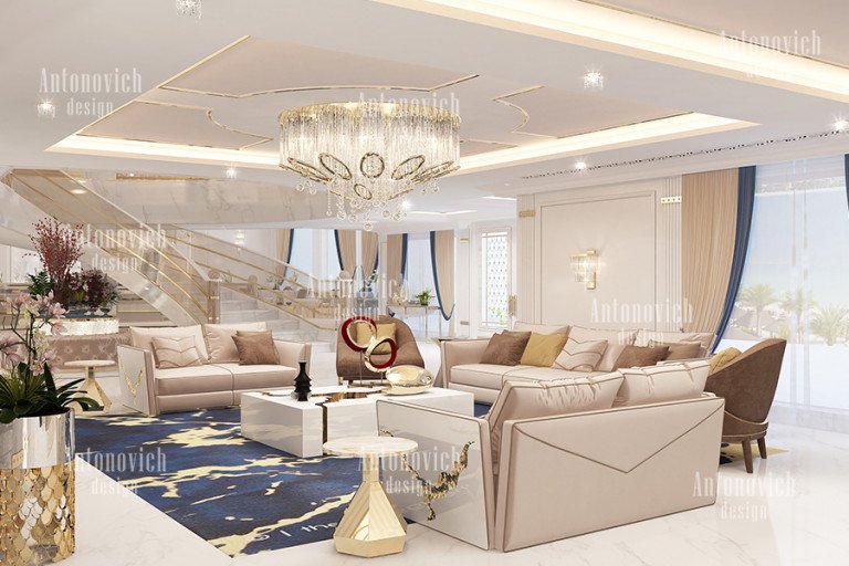 Luxurious living room designed by Abu Dhabi's top interior designer