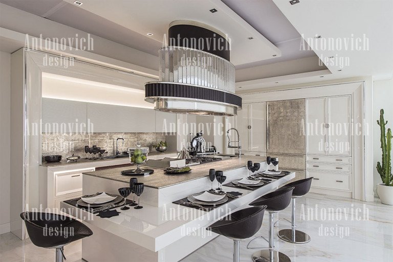 Luxurious kitchen interior featuring high-quality materials in Dubai