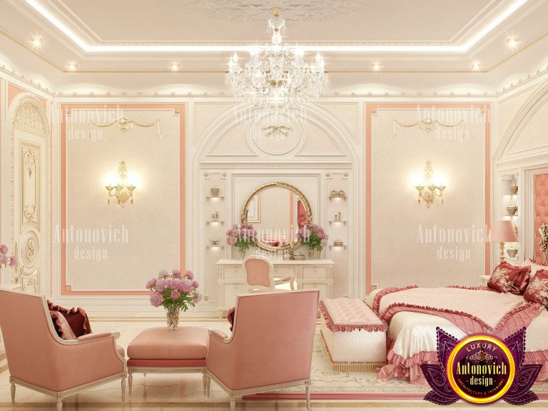 Luxurious bedroom with bespoke furniture in Abu Dhabi
