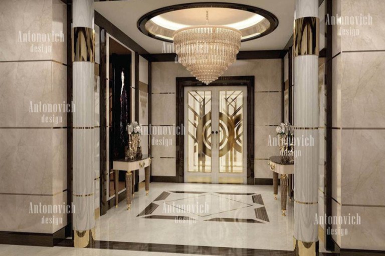 Elegant wooden door enhancing a modern UAE home