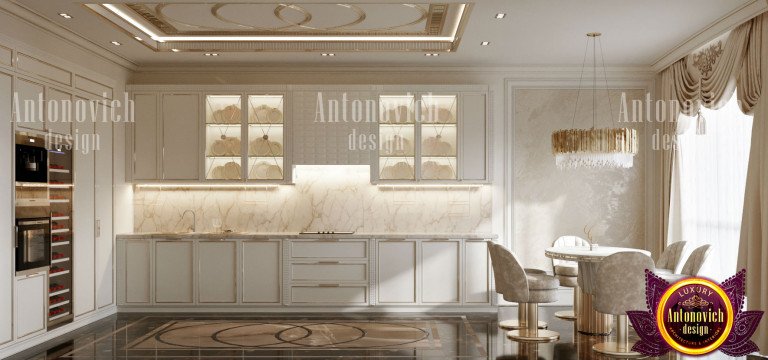 Elegant living room with floor-to-ceiling windows in a Dubai apartment
