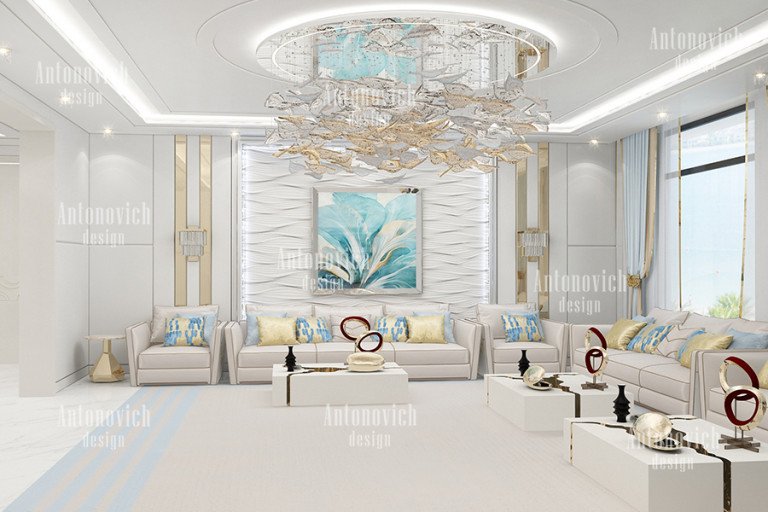Elegant living room designed by Sobha Interiors