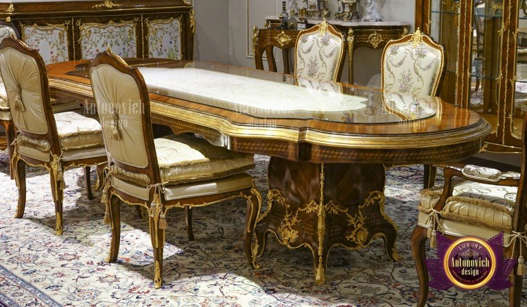 Exquisite classic wooden dining table set