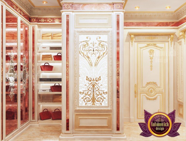 Spacious luxury closet with floor-to-ceiling shoe display