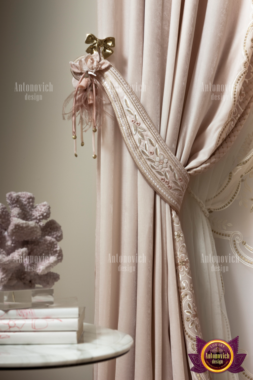 Chic sheer curtains with delicate embroidery