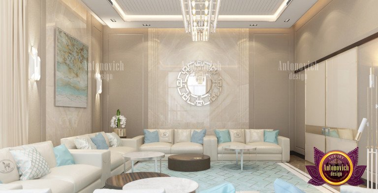 Modern Majlis interior with a fusion of traditional elements