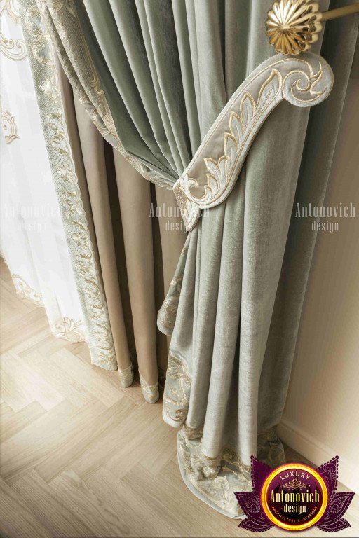 Elegant custom curtains in a luxurious living room