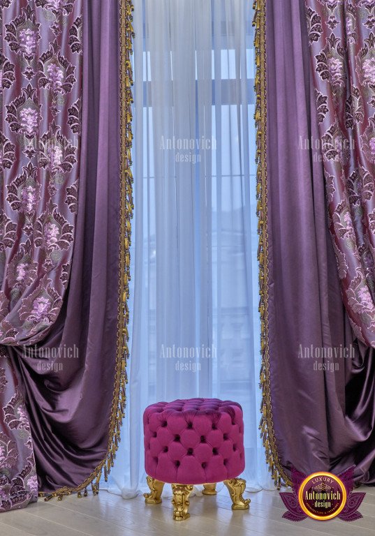 Luxurious velvet drapes adding warmth and style to a bedroom