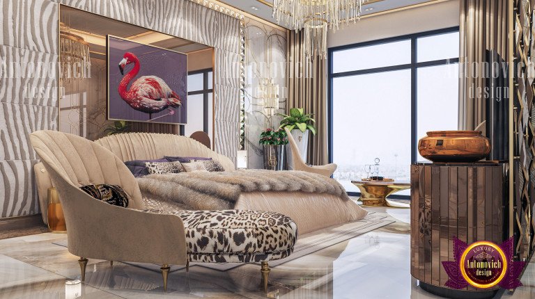 Sophisticated bedroom design with intricate details by Luxury Antonovich Design