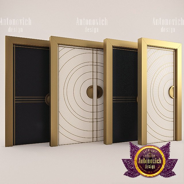 Modern wooden door with sleek metal accents