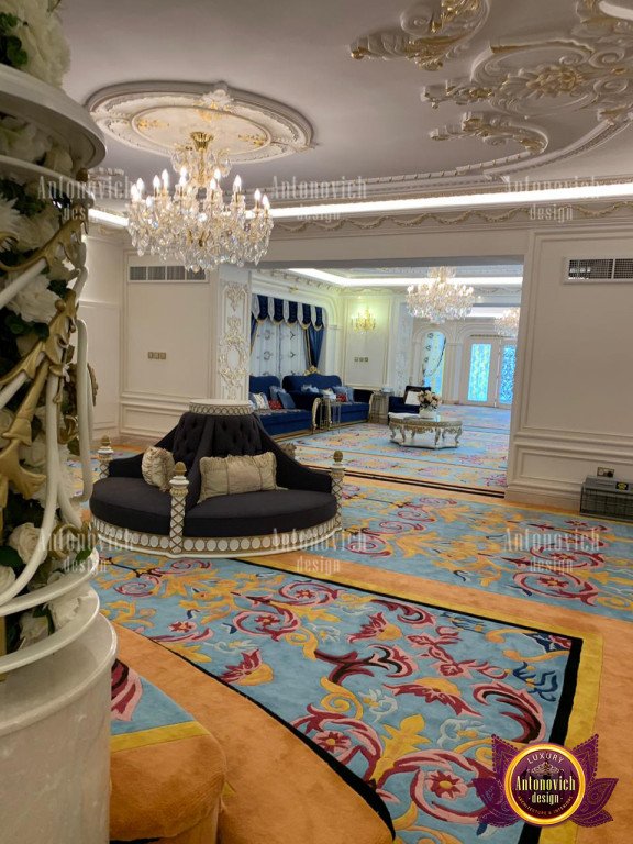Elegant living room designed by Luxury Antonovich Design