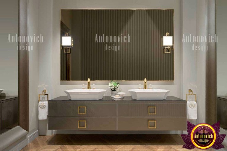 Stylish custom bathroom cabinets with ample storage