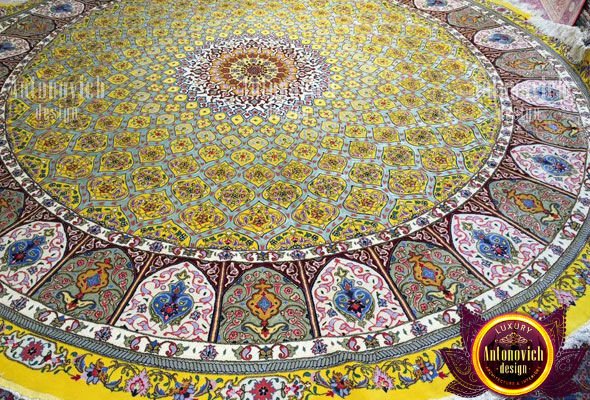 Intricate floral pattern on a luxurious handmade carpet