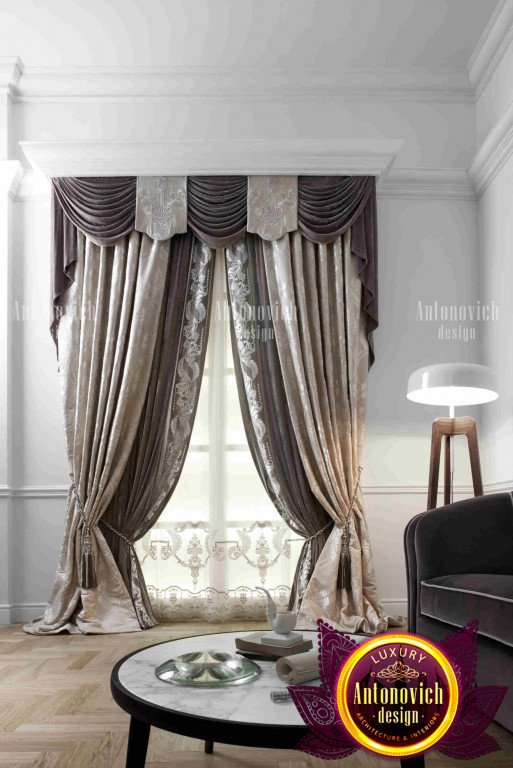 Satin curtain with intricate embroidery for a refined touch