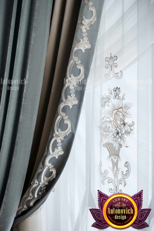 Sophisticated window treatment featuring elite curtains and tulle