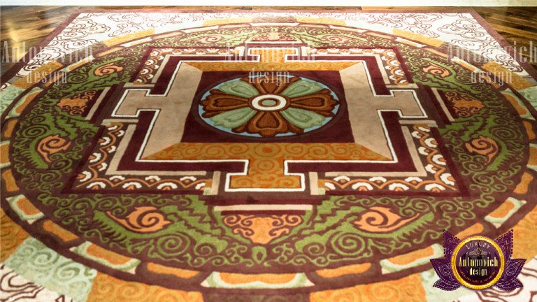 Timeless handcrafted carpet with geometric motifs