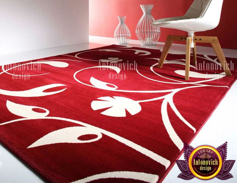 Luxurious custom carpet with a bold floral pattern