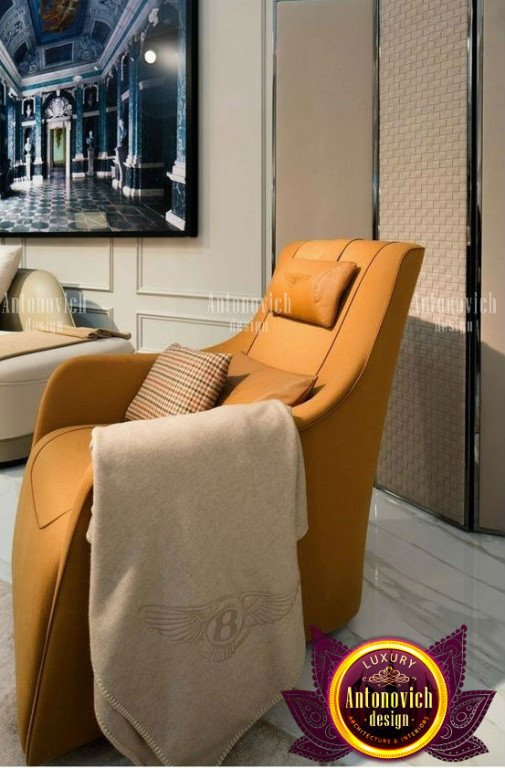 Stylish leather designer armchair in a chic home office
