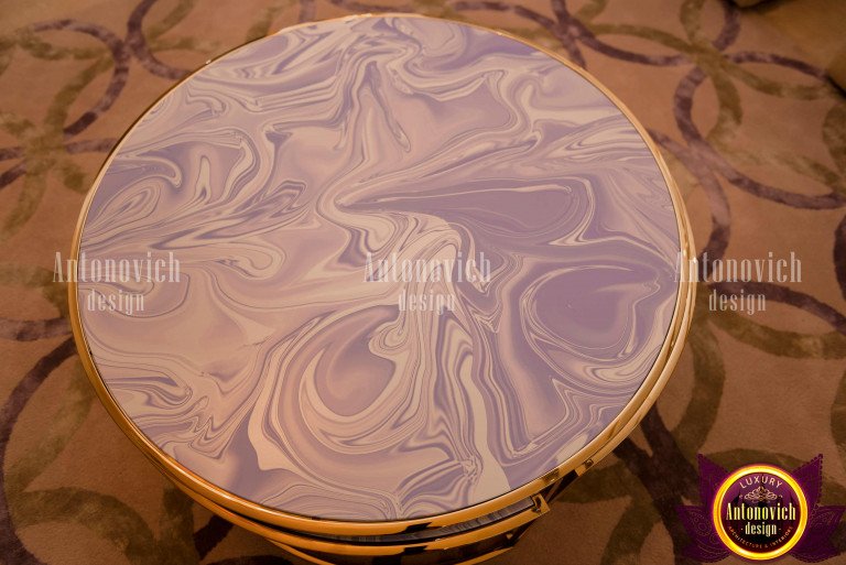 Stylish round acrylic coffee table with glass top