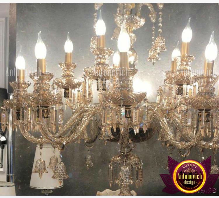 Luxurious crystal chandelier with intricate details
