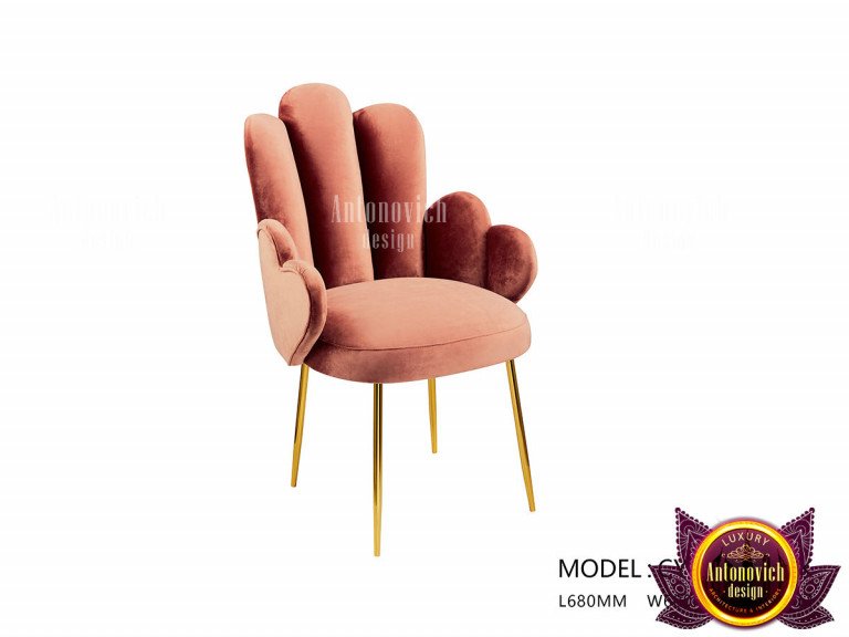 Elegant designer chair with plush upholstery