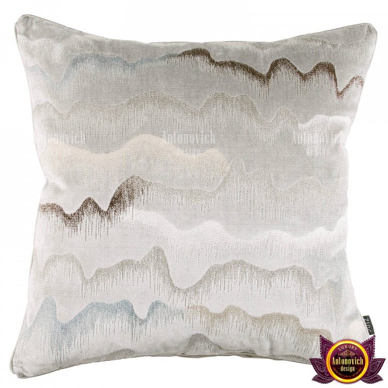 Luxurious velvet decorative pillow on a classy armchair